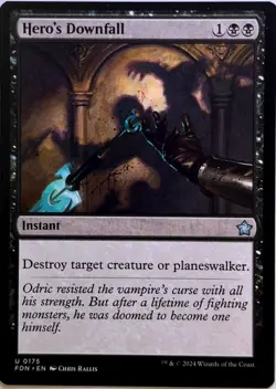 Playset (4x) Hero's Downfall -MTG- Foundations - Image 1