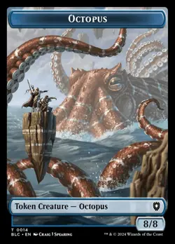 Octopus - Rabbit 0014-0003 Double Sided Token Bloomburrow Commander MTG NM - Image 1