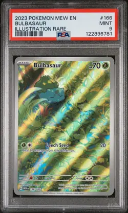 2023 Pokemon Scarlet & Violet 151 Illustration Rare Bulbasaur #166/165 PSA 9 - Image 1