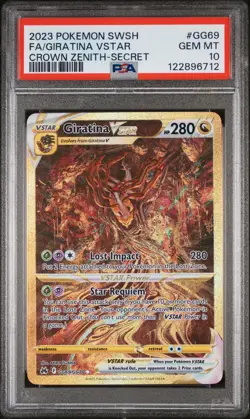 2023 Pokemon Sword & Shield Crown Zenith Giratina #GG69/GG70 Gold VSTAR PSA 10 - Image 1