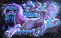 Pokemon Mewtwo Black Star Promo SM214 Holo Swirl Holo Bleed Hidden Fates - Image 4