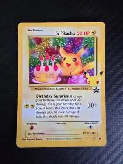 Pokemon TCG Birthday Pikachu Celebrations Collection Holo #24 BlackStar Promo NM - Image 1