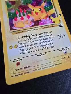 Pokemon TCG Birthday Pikachu Celebrations Collection Holo #24 BlackStar Promo NM - Image 3