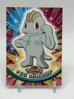 Pokemon 1999 Light Play Topps Series 1 1st Print Blue Logo Machop 66 LP H1 - Image 1