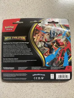Pokemon TCG Mega Evolution Three Booster Blister Pack New Sealed. - Image 2