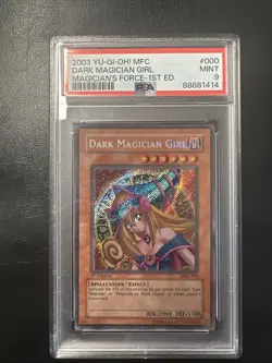 YuGiOh! Dark Magician Girl MFC-000 1st Edition Magician's Force PSA 9 Mint - Image 1