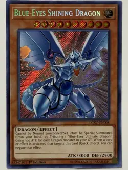 YUGIOH! Blue-Eyes Shining Dragon LCKC-EN008 Secret Rare 1st Edition NM - Image 1