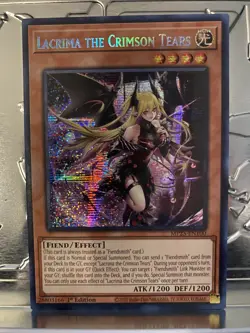 Yugioh 1x Lacrima the Crimson Tears Secret MP25-EN100 2025 Mega-Pack 1st Ed NM - Image 1