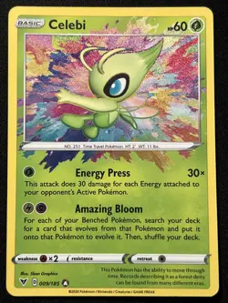 Celebi 009/185 Amazing Rare Vivid Voltage Pokemon Card Near Mint - Image 1