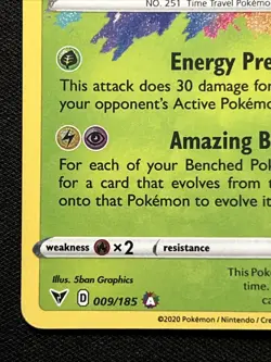 Celebi 009/185 Amazing Rare Vivid Voltage Pokemon Card Near Mint - Image 2