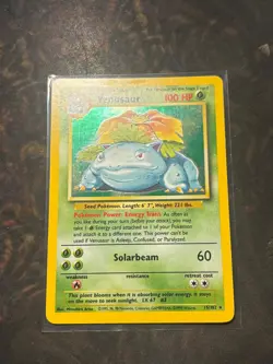 Pokemon TCG Venusaur Holo Rare Card 15/102 Base Set MP - Image 2