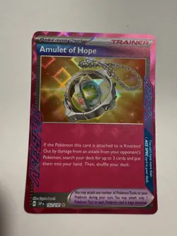 NM Amulet of Hope 162/191 Ace Spec SV08 Surging Sparks Holo Pokemon card #1 - Image 1