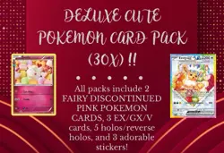 DELUXE Cute Pokemon Card Pack (30x) FAIRY PINK DISCONTINUED, EX/GX/V, HOLOS - Image 1
