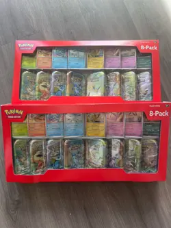 Pokemon TCG Prismatic Evolutions Costco 8 Mini-Tin Bundle w/ Promo Cards 2 Pack - Image 1