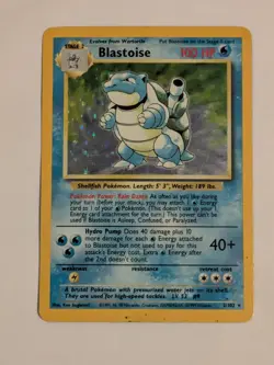 Pokemon TCG Blastoise Holo Card Base Set 2/102 - Image 1
