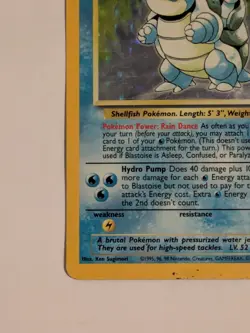 Pokemon TCG Blastoise Holo Card Base Set 2/102 - Image 3