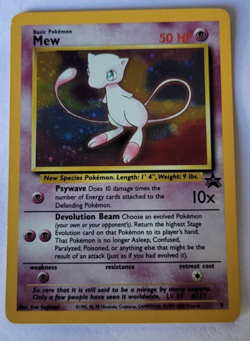 Pokemon Card Mew Holographic Black Star Promo #9 Card WOTC 1999-2000 NM - Image 1