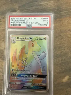 2018 POKEMON SM BLACK STAR PROMO #SM156 FULL ART/DRAGONITE GX PSA 9 - Image 1