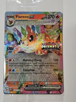 Pokemon Prismatic Evolutions Flareon ex 014/131 Surprise Box Stamped Sealed - Image 1