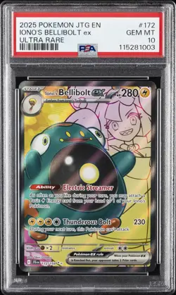 2025 POKEMON JTG EN-JOURNEY TOGETHER ULTRA RARE #172 IONO'S BELLIBOLT EX PSA 10 - Image 1
