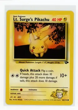 Pokemon Gym Challenge #084/132 Lt. Surge's Pikachu - Image 1