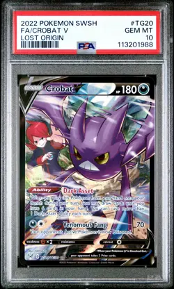 2022 Pokemon Crobat V - Lost Origin - TG20/TG30 - PSA 10 Gem Mint - Image 2