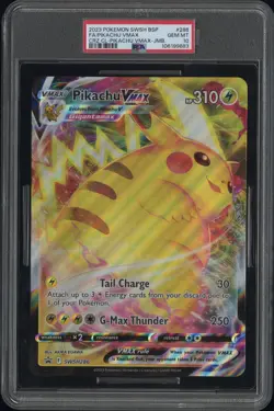 2023 POKEMON SWSH BLACK STAR PROMO #286 FULL ART/PIKACHU VMAX PSA 10 - Image 1