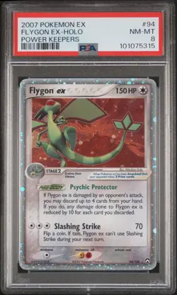 2007 POKEMON EX POWER KEEPERS #94 FLYGON EX-HOLO PSA 8 - Image 1