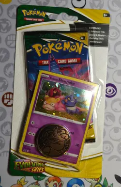 Pokemon TCG Evolving Skies Checklane Blister Pack with SLOWPOKE Promo SEALED - Image 1