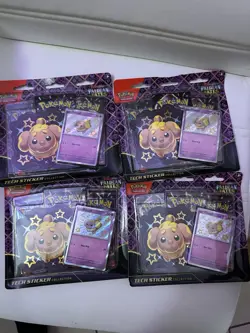 Pokemon Paldean Fates Fidough Tech Sticker Collection Promo Sealed - Image 1