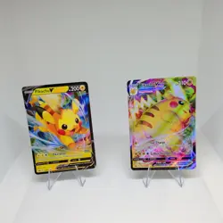 Pokemon Card TCG - Pikachu V & VMAX SWSH285 SWSH286 Black Star Promos - NM - Image 1