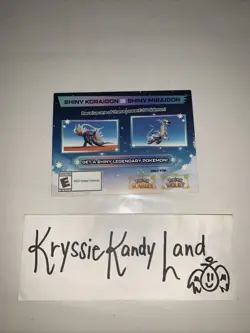 Pokemon Shiny Koraidon Or Shiny Miraidon Code Card Nintendo Switch Unscratched ! - Image 1