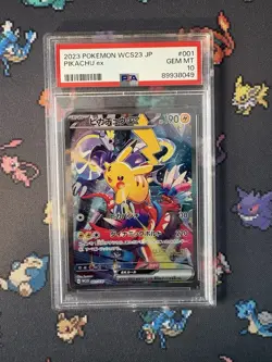 Pokemon Cards Pikachu ex 001/030 World Championship 2023 Promo - PSA 10 GEM MINT - Image 1