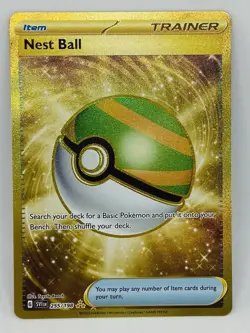 Pokemon TCG Nest Ball Scarlet & Violet Trainer Card Gold Rare, Base Set, 255/198 - Image 1