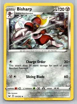 Bisharp #134/202 SWSH01: Sword & Shield Base Set Uncommon - Pokemon Cards G18 - Image 1