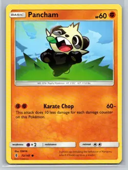 Pancham #72/145 SM - Guardians Rising Common - Pokemon Cards G12 - Image 1