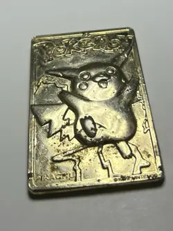Vintage 1999 Pikachu Gold 24K Gold Plated Trading Card Collectible - Image 2