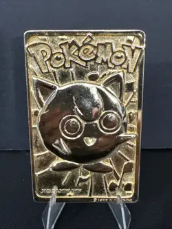 Pokemon Jigglypuff Trading Card Bar 23K Gold Plated 1999 Nintendo - Burger King - Image 1