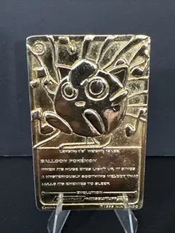 Pokemon Jigglypuff Trading Card Bar 23K Gold Plated 1999 Nintendo - Burger King - Image 2
