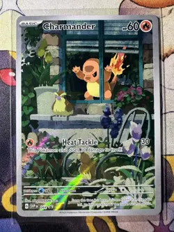 Pokemon TCG Obsidian Flames Charmander SVP044 ETB Promo Card and 3 pikachus - Image 1