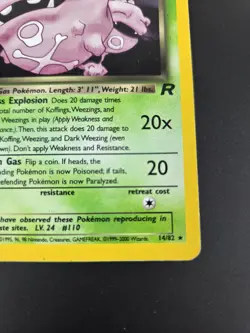 Dark Weezing 14/82 Pokemon Card Holo WOTC Team Rocket - MP/HP - Image 4