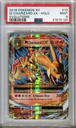 PSA 9 Pokemon M Mega Charizard EX XY: Evolutions 13/108 Holo Rare Card - Image 1