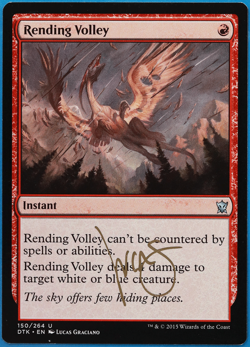 Rending Volley Dragons of Tarkir NM Red Uncommon SIGNED CARD (504862) ABUGames - Image 1