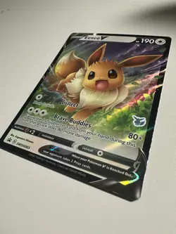 Eevee V Pokemon Card SWSh065 Promo Holographic 190 HP Full Art Card - Image 2