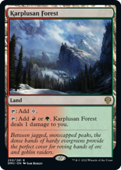 MTG Karplusan Forest - Foil, Dominaria United, Lightly Played, English - Image 1