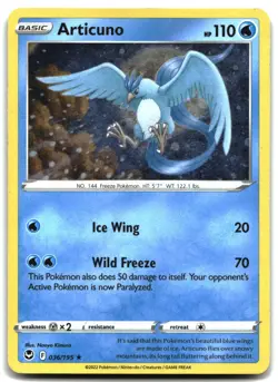 Pokemon Articuno (Cosmos Holo) Promo Miscellaneous Cards & Products 036/195 MP - Image 1