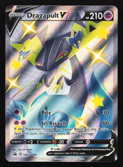 Pokemon Dragapult V SWSH096 Shining Fates Full Art Holo Black Star Promo LP - Image 1