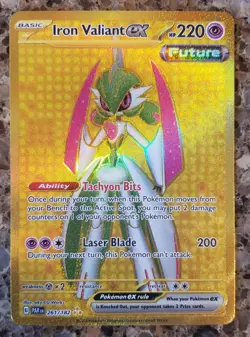 Iron Valiant ex 261/182 Pokemon TCG Paradox Rift Secret Gold Full Art - Image 1