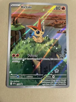 Victini SVP 208 Illustration Rare Black Star Promo Black & White Pokemon TCG - Image 1