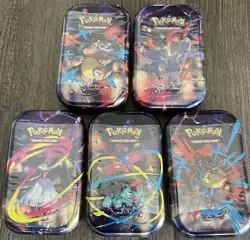 Pokemon TCG Mega Evolution Tins Lot of 5 Pokemon New Sealed - Image 1